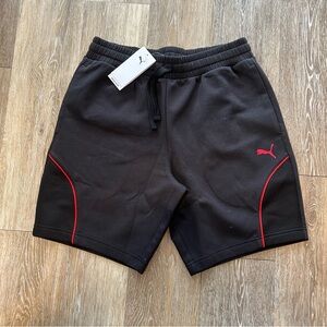 Puma Men's Athletic Shorts in Black with Red Details DK 8inch